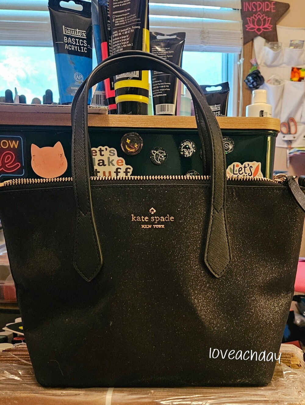 kate spade✨️Black Glitter Tote Bag